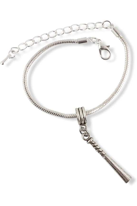Baseball Bat Snake Chain Charm Bracelet
