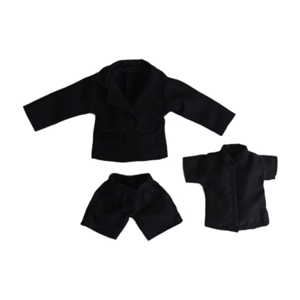 Ropa para muñecas BJD 1/12, disfraces, accesorios para fotos, accesorios coleccionables para manualidades, decoración, lindos para niños, regalo, ropa Negro