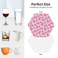 thumbnail image 6 of Pofeuu Cute Flamingo Print Coasters for Drinks, 4Pack PU Leather Coasters, Bar Drink Coasters for Tabletop Protection, Furniture from Damage-Hexagon, 6 of 6