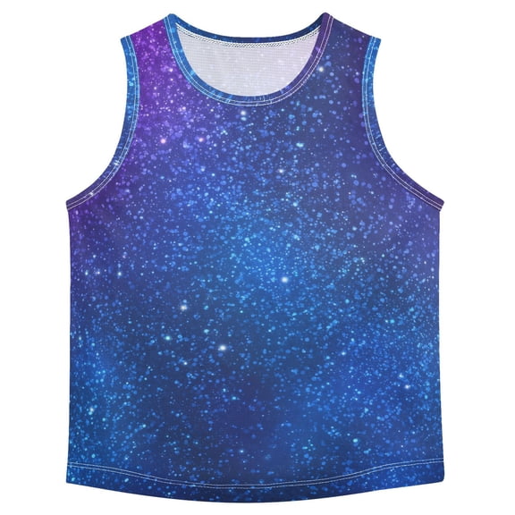 Dark Blue Purple Glitter Vest Undershirt Tank Top Sleeveless Quick Dry 3T