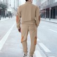 thumbnail image 4 of Men Half Zip Pullover Sweatshirt and Jogger Pants Set with Patchwork Design Casual Long Sleeve Tracksuit Outfit, 4 of 7