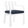 thumbnail image 2 of Modway Baxley Stackable Outdoor Patio Aluminum Dining Armchair in White/Navy, 2 of 9