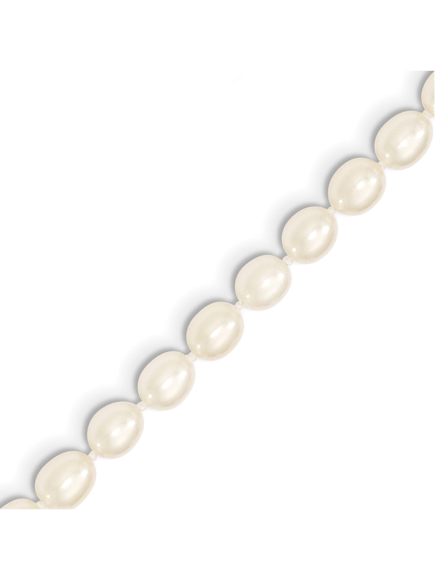 5-6mm Rice White Natural Freshwater 17" Pearl Necklace for Women Chokers Jewelry