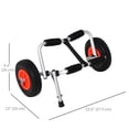 thumbnail image 3 of Soozier Chariot de Kayak avec Roues Plates et Cadre en Aluminium, Argent, 3 of 10