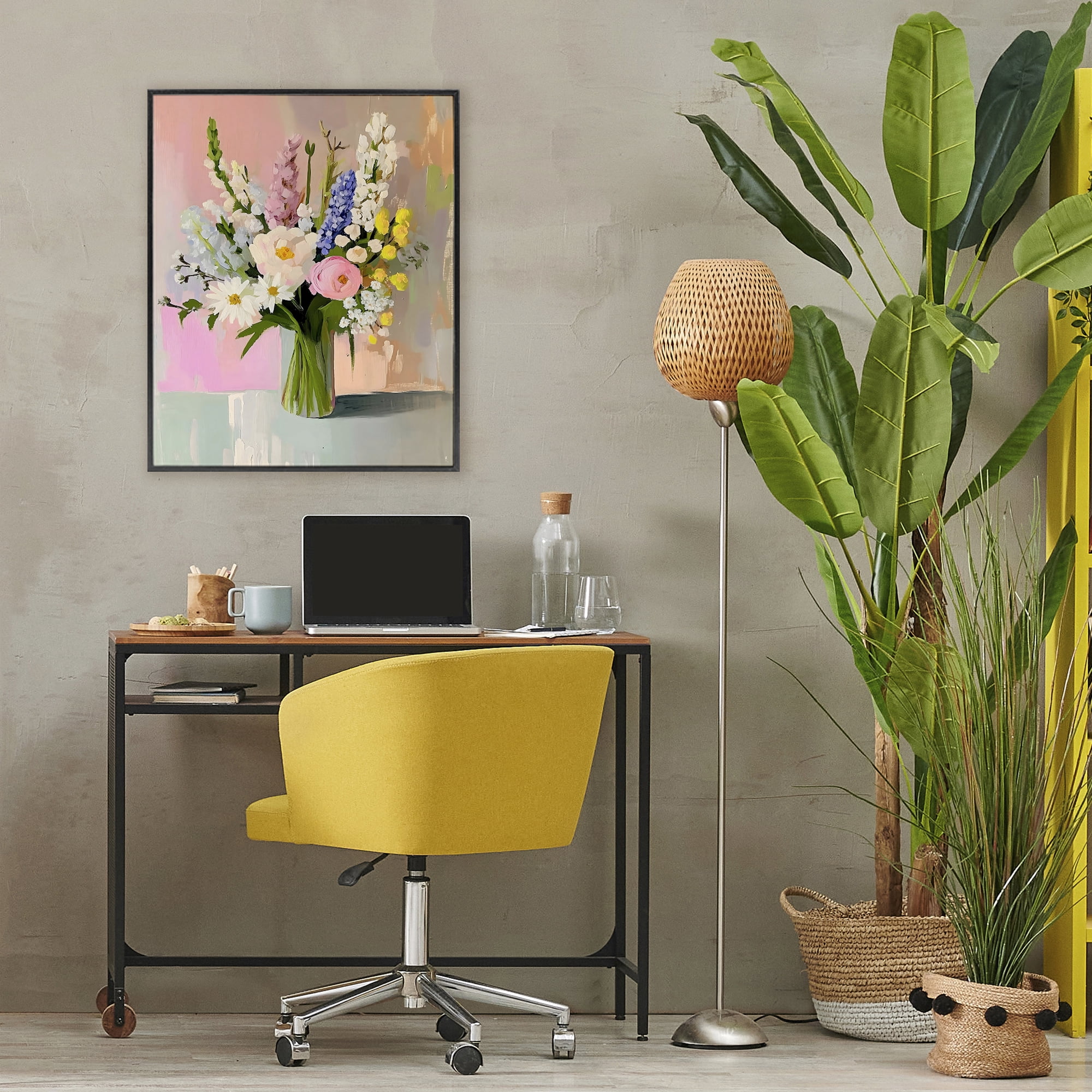 Stupell Industries Glass Vase with Spring Blooms Black Framed Giclee Art, design by The Prints Vibe