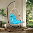 thumbnail image 2 of BOFANG Foldable Egg Chair with Stand,Heavy Duty Outdoor Hanging Chair(Blue), 2 of 9