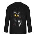 thumbnail image 4 of Yusimy Men's Halloween Print T-Shirt Long Sleeve Round Neck Pullover Top Spooky Graphic Tee Holiday Party, 4 of 5