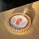 thumbnail image 2 of D & amp; Z Foto personalizada Rotación de medallones de doble cara Colgante Micro pavimentado CZ Colgante redondo Collier para hombres Mujeres Accesorios Tan Jianjun unisex, 2 of 2