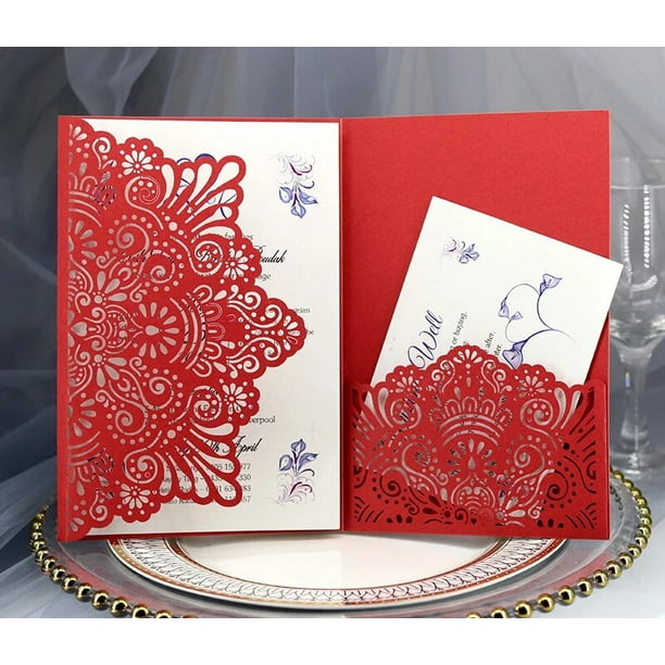 Invitaciones de 25 piezas para bautizo, invitación de boda con Material de papel perlado, tarjeta de felicitación cortada con láser, suministros para fiesta de cumpleaños