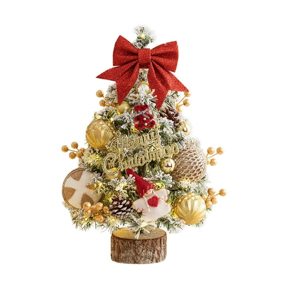 2FT Mini Tabletop Christmas Tree with Timer Lights, Artificial Christmas Trees with 24 Pcs Ball Ornament Xmas Tree for Home Office Fireplace Christmas Ornaments