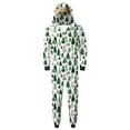 thumbnail image 5 of Odeerbi Christmas Onesie Pajamas for Family Holiday Sleep Jumpsuit Long Sleeve Family Christmas Pajamas Matching Sets Dad Fashion Lattice Print Plush Jumpsuit Sleepwear PJs Set Green, 5 of 6