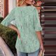thumbnail image 3 of Blusas de Manga Corta para las Mujeres, Moda Verano Impreso, Blusas de Cuello Redondo, Chaqueta de Manga Corta para las Mujeres, 3 of 8