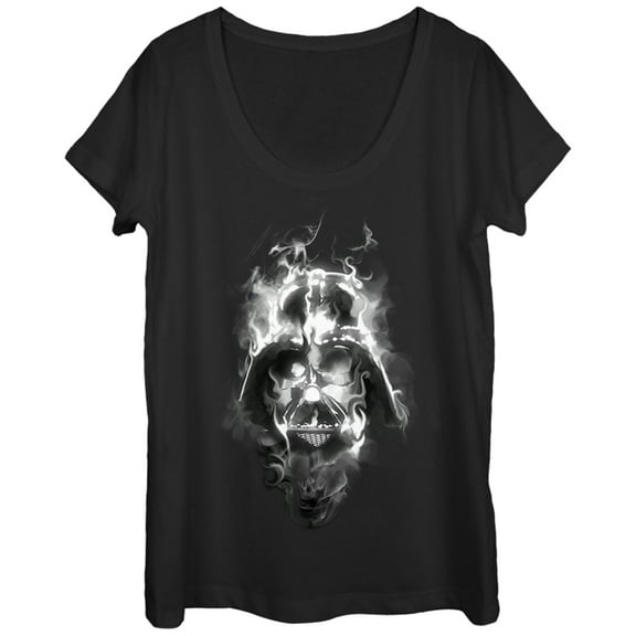 Women's Star Wars Darth Vader Smoke  Scoop Neck Black Large