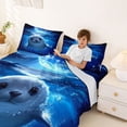 thumbnail image 4 of Manfei Underwater Seal Queen Sheet Sets for Kids Boys and Girls, Arctic Animal Print Bed Set 4pcs, 1 Flat Sheet, 1 Fitted Sheet and 2 Pillowcases, 4 of 6