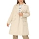 thumbnail image 1 of Abrigos largos de invierno para mujer en tallas grandes, con solapa de muesca, de doble botonadura, tipo trench, 1X beige, 1 of 6