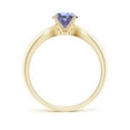thumbnail image 2 of ANGARA Natural Solitaire Round Tanzanite Tapered Shank Ring in 14K Yellow Gold for Women (Size-6mm) | December Birthstone, Birthday, Anniversary, Jewelry Gift for Women | Natural Tanzanite Ring, 2 of 9