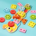 thumbnail image 1 of Juguetes de apilamiento de clasificación Montessori, tablero geométrico, rompecabezas de formas geométricas, bloques de reconocimiento de color de Hugo Apilar juguetes Montessori, 1 of 10