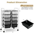 thumbnail image 2 of CZMJY 10-Drawer Rolling Storage Cart, Storage Organizer Cart with Lockable Wheels, Beauty Salon Movable Utility Cart for School, Office, Home, (Black Gradient), 2 of 8