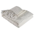 thumbnail image 1 of LR Resources THROW05291NAT4250 Couverture Solide en Ivoire avec Franges - Rectangle, 1 of 1