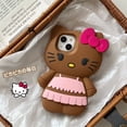 thumbnail image 1 of Sanrio-fundas estereoscópicas 3D de Hello Kitty para iPhone 14, 13, 12, 11 Pro Max Plus, cubierta trasera suave de dibujos animados a prueba de golpes, accesorios Y2K Fivean unisex, 1 of 1
