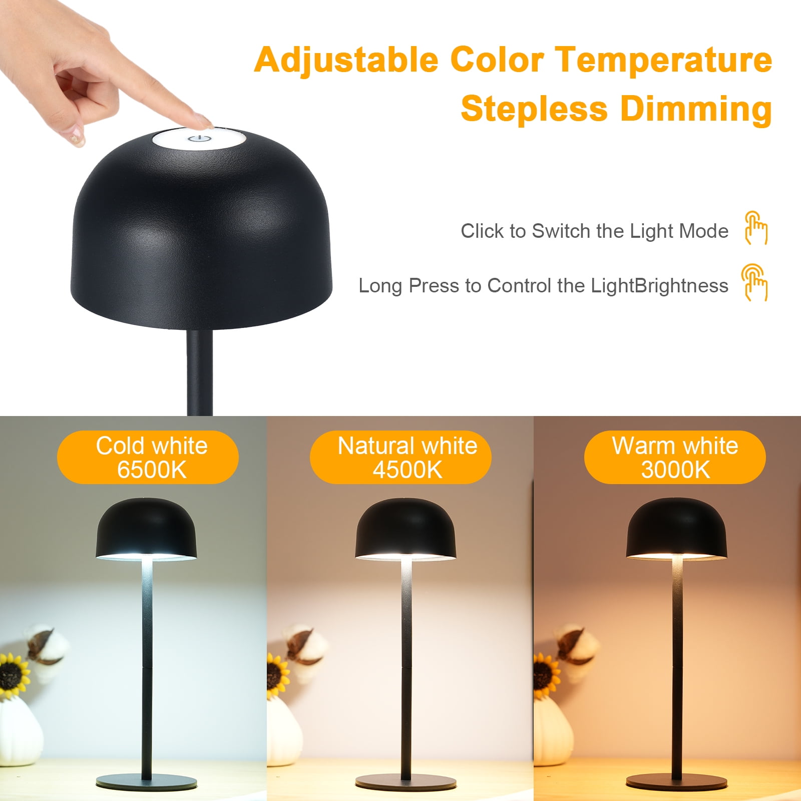 Desk lamp,With Lamp Pole Lamp Led Lamp 3 Colors 2000mah Battery Lamp With Lamp 10 Modern Bedroom Study Room Bedroom Battery Operated Table Lamp Colors Dimmable Dimmable Room