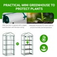 thumbnail image 2 of 4 Tier Mini Greenhouse with PE Cover & Roll-Up Zipper Door, Portable Waterproof Greenhouse for Garden Backyard, 27" x 19" x 62", White, 2 of 16