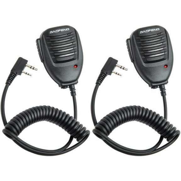 BAOFENG Microphone Police Walkie Talkie Mic Accessories Ham Radio Speaker Mic for Baofeng UV-5R BF-F8HP 5RM UV-32 DM-32 GM21 UV-5G Plus GM-15PRO GM-5RH K5PLUS AR-152 Quansheng UV-K5(2 pack)