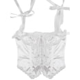 thumbnail image 5 of Women Lace Trim Satin Corset Top Sexy Lace Up Bandage Tanks Camis Vintage Fairycore Grunge Crop Bustier Top Streetwear, 5 of 8