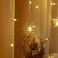 thumbnail image 3 of Outdoor Christmas Snowflake LED Curtain String lights Memory 8 Modes Flashing Lights Waterproof Holiday Party Connectable Wave Fai, 3 of 10