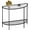 Clear Glass, variant on Entryway Table 2 Tier Small Console Table with Storage Half Moon Sofa Couch Table Mid Century Modern Narrow Entry Way Tables, 36.22" D x 11.8" W x 31.5" H, Easy Assembly, Dark Walnut