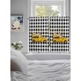 thumbnail image 3 of Yellow Truck 2 Panel Kitchen Curtains for Windows, Farmhouse Bee Daisy Black White Buffalo Plaid Bathroom Privacy Curtain, Home Décor Window Treatment for Bedroom/Living Room 55"x45", 3 of 6