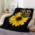 thumbnail image 2 of Sunflower Floral Blanket Flower Gifts for Women Girls Wife Mom Sisters Friends Birthday Halloween Christmas Valentines Mother''s Day Present Family Nurse Teachers Gift 60x80 Inch, 2 of 6