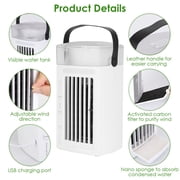 Moclever 4 in 1 Portable Air Conditioner Fan Evaporative Air Cooler Water Mist Cooling Fan for Desktop 3 Speeds Nightlight
