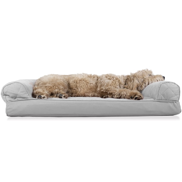 FurHaven Pet Dog Bed Orthopedic Quilted SofaStyle Couch Pet Bed for