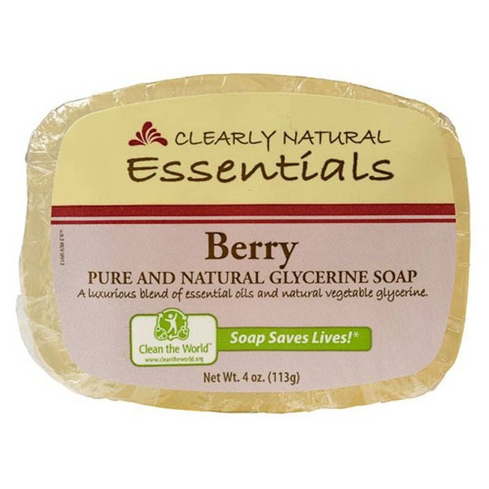 Clearly Natural Essentials Glycerine Bar Soap, Berry, 4 Oz Walmart