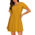 thumbnail image 1 of Fotbe Goldenrod Bata de Dormir para Mujer con Estampado, Camisón de Algodón de Manga Corta, Ropa de Dormir Casual, 1 of 6