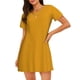 thumbnail image 1 of Fotbe Goldenrod Bata de Dormir para Mujer con Estampado, Camisón de Algodón de Manga Corta, Ropa de Dormir Casual, 1 of 6