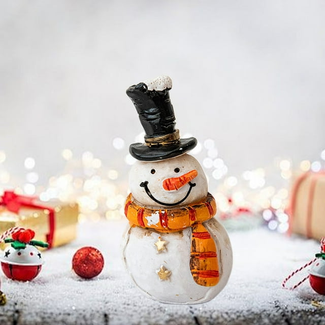 Figuras de Resina para Mesa de Muñeco de Nieve Navideño, 6 Cm, Color Blanco, para Centro de Mesa | Decoración Navideña Festiva para La Repisa de La Chimenea, Arreglos Festivos para El Hogar