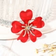 thumbnail image 6 of Eosunjian Women Brooch Flower Shape Rhinestone Decor Petal Anti-slip Shoulder Bag Suit Coat Collar Hat Clothes Pin Party Prom Bride Wedding Garment Jewelry Red, 6 of 11