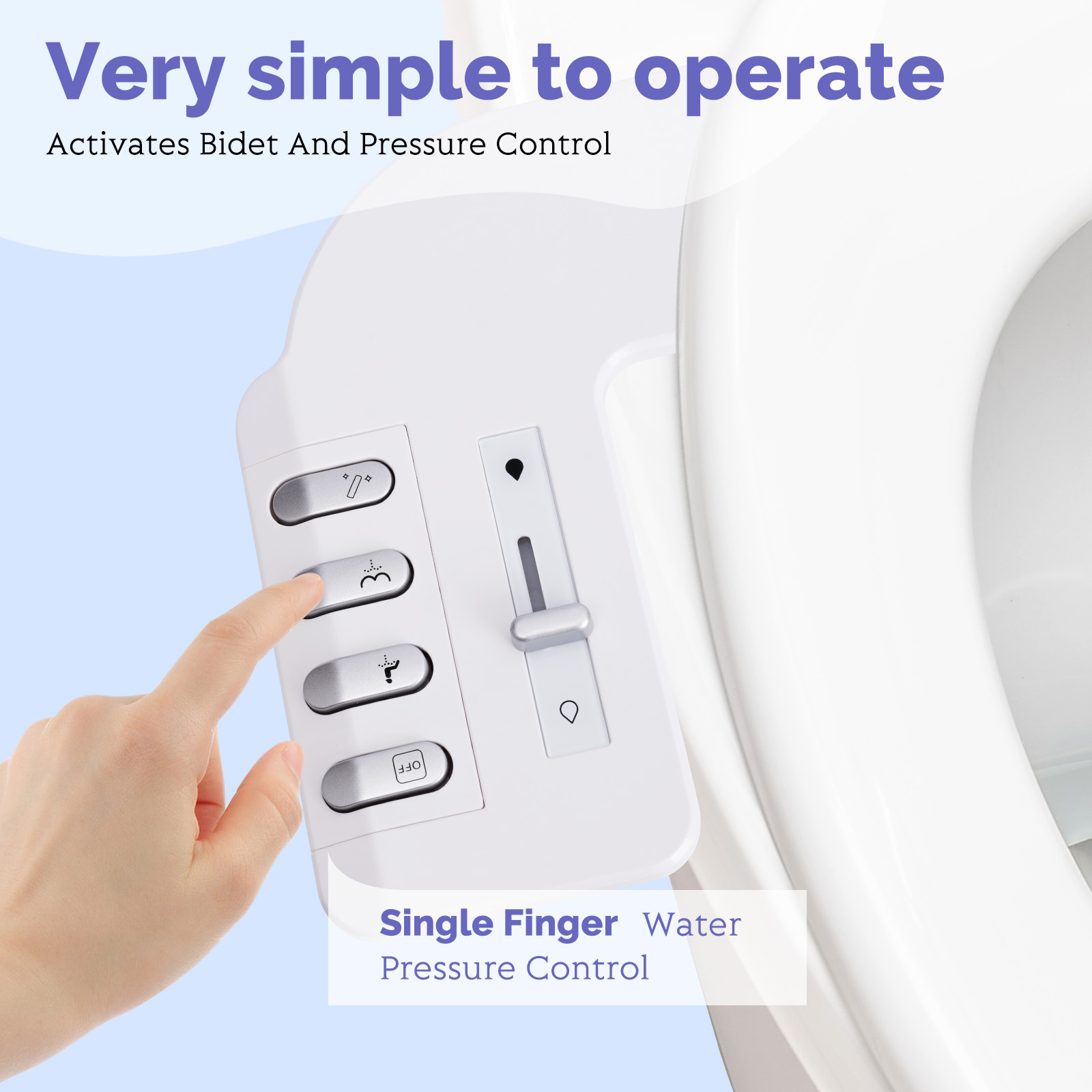 JINXELL BIDET-Self-Cleaning Nozzle, Fresh Water Non-Electric Bidet Attachment for Toilet Seat, Adjustable Water Pressure, Rear Wash