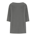 thumbnail image 6 of Otntypg Plus Size Tops for Women Pleated Front Crewneck Short Sleeve Blouses to Hide Belly 2025 Summer Flowy Tunic Shirts for Leggings Gray XXL, 6 of 7