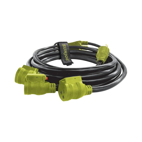 Sun Joe 25-Foot Generator Series 3-Outlet Power Cord, 10/3-Gauge, 3750-Watts, 30-Amp