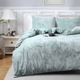 thumbnail image 1 of Velvet Duvet Cover Bedding Set Queen Size, Luxury Ultra Soft Velvet Comforter Cover 3 Pieces (1 Duvet Cover + 2 Pillow Shams, Grey), 1 of 9