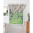 thumbnail image 2 of Waterfall Valances for Windows, Coral Pink Grey Coastal Kitchen Sheer Valance Curtains, Summer Beach Starfish Coral Nautical Rustic Rod Pocket Swag Valances for Living Room, 47.2"x38.5", 2 Panel, 2 of 8