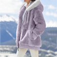 thumbnail image 5 of Ketyyh-chn99 Veste Bomber Rouge Cardigans pour Femmes Manteaux d'Hiver à Capuche avant à Ouverture Floue avec Poche, 5 of 5