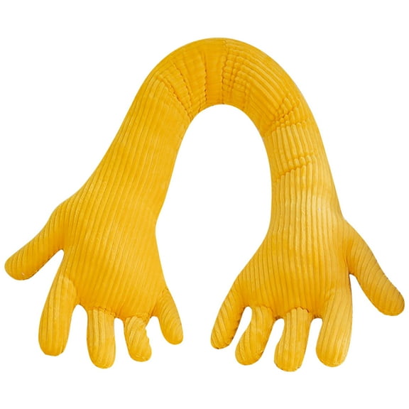 Tunhigl Funny Long Hugging Hand Pillow Toy for Adults and Couples - Soft Fleece Body Pillow for Sleeping, Cuddling, and Gifting - Realistic Hand Shape Decorative Cushion Yellow