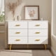 thumbnail image 5 of 6-cajón blanca y negra moderno cómoda con gold handles - spacious almacenamiento chest para dormitorio o hallway, 5 of 7