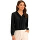 thumbnail image 1 of Ropa oficina mujer Blusa Elegante De Oficina De Trabajo Para Mujer, Camisa Plisada Con Cuello De Lazo Y Manga Larga Negro S, 1 of 5