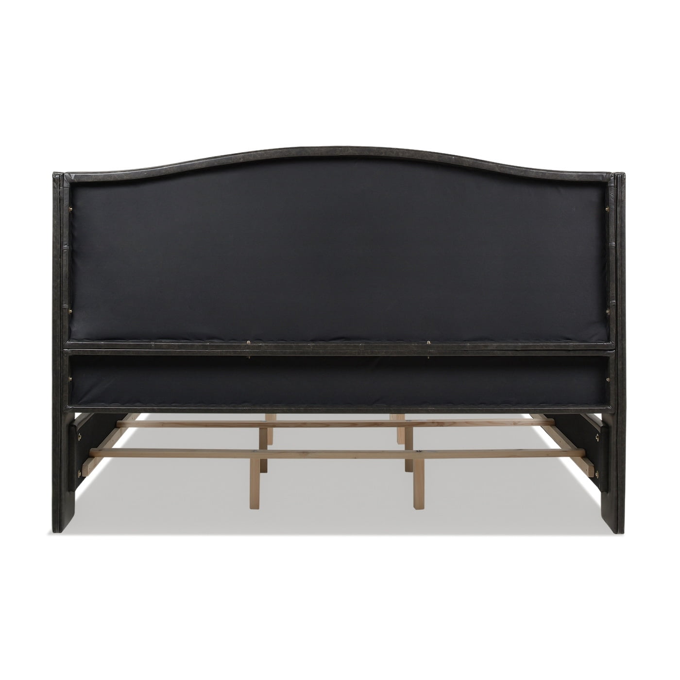 Jennifer Taylor Home Marcella Upholstered Headboard Bed King Vintage Black Brown