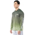 thumbnail image 5 of Fish N Vibe Men's Long Sleeve Performance UPF 30 Fishing Graphic Hoodie, Hooked Bass Speckled-Gray, XL, 5 of 10